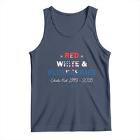 Red White and Blueberries Tank Top Charlie Kirk 1993 2025 Patriotic Memorial - Wonder Print Shop