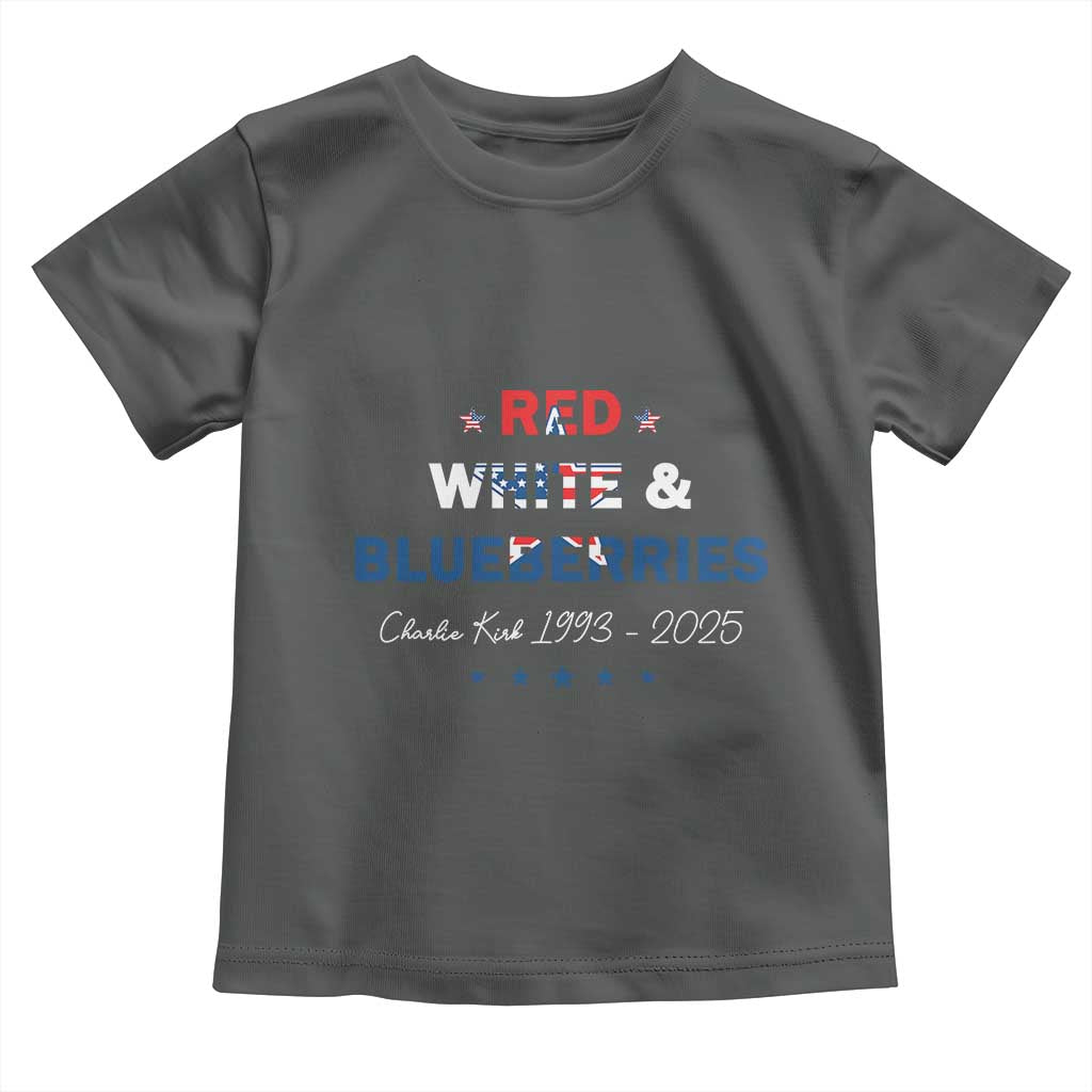 Red White and Blueberries Toddler T Shirt Charlie Kirk 1993 2025 Patriotic Memorial - Wonder Print Shop