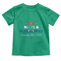 Red White and Blueberries Toddler T Shirt Charlie Kirk 1993 2025 Patriotic Memorial - Wonder Print Shop
