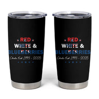 Red White and Blueberries Tumbler Cup Charlie Kirk 1993 2025 Patriotic Memorial - Wonder Print Shop