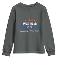Red White and Blueberries Youth Sweatshirt Charlie Kirk 1993 2025 Patriotic Memorial - Wonder Print Shop