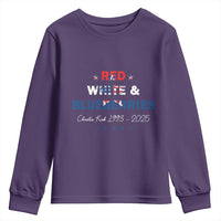Red White and Blueberries Youth Sweatshirt Charlie Kirk 1993 2025 Patriotic Memorial - Wonder Print Shop