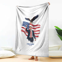 Charlie Kirk Tribute Throw Blanket A True Patriot American Flag Patriotic Eagle - Wonder Print Shop