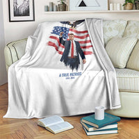 Charlie Kirk Tribute Throw Blanket A True Patriot American Flag Patriotic Eagle - Wonder Print Shop