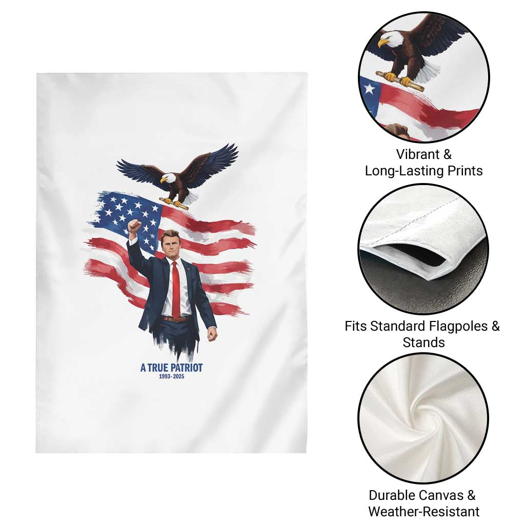 Charlie Kirk Tribute Garden Flag A True Patriot American Flag Patriotic Eagle - Wonder Print Shop