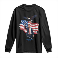 Charlie Kirk Tribute Long Sleeve Shirt A True Patriot American Flag Patriotic Eagle - Wonder Print Shop