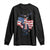 Charlie Kirk Tribute Long Sleeve Shirt A True Patriot American Flag Patriotic Eagle - Wonder Print Shop