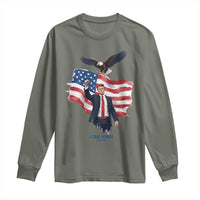 Charlie Kirk Tribute Long Sleeve Shirt A True Patriot American Flag Patriotic Eagle - Wonder Print Shop