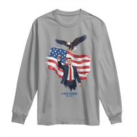Charlie Kirk Tribute Long Sleeve Shirt A True Patriot American Flag Patriotic Eagle - Wonder Print Shop