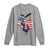 Charlie Kirk Tribute Long Sleeve Shirt A True Patriot American Flag Patriotic Eagle - Wonder Print Shop