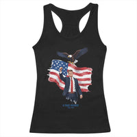 Charlie Kirk Tribute Racerback Tank Top A True Patriot American Flag Patriotic Eagle - Wonder Print Shop