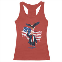 Charlie Kirk Tribute Racerback Tank Top A True Patriot American Flag Patriotic Eagle - Wonder Print Shop