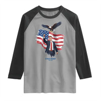 Charlie Kirk Tribute Raglan Shirt A True Patriot American Flag Patriotic Eagle - Wonder Print Shop