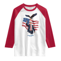 Charlie Kirk Tribute Raglan Shirt A True Patriot American Flag Patriotic Eagle - Wonder Print Shop