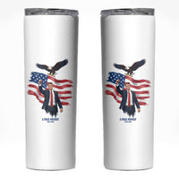 Charlie Kirk Tribute Skinny Tumbler A True Patriot American Flag Patriotic Eagle - Wonder Print Shop
