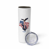 Charlie Kirk Tribute Skinny Tumbler A True Patriot American Flag Patriotic Eagle - Wonder Print Shop