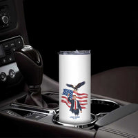 Charlie Kirk Tribute Skinny Tumbler A True Patriot American Flag Patriotic Eagle - Wonder Print Shop