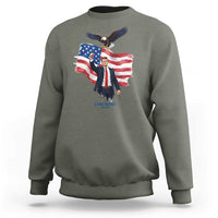 Charlie Kirk Tribute Sweatshirt A True Patriot American Flag Patriotic Eagle - Wonder Print Shop