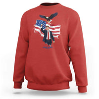 Charlie Kirk Tribute Sweatshirt A True Patriot American Flag Patriotic Eagle - Wonder Print Shop