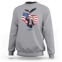 Charlie Kirk Tribute Sweatshirt A True Patriot American Flag Patriotic Eagle - Wonder Print Shop