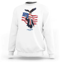 Charlie Kirk Tribute Sweatshirt A True Patriot American Flag Patriotic Eagle - Wonder Print Shop