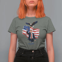 Charlie Kirk Tribute T Shirt For Women A True Patriot American Flag Patriotic Eagle - Wonder Print Shop
