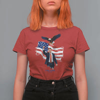 Charlie Kirk Tribute T Shirt For Women A True Patriot American Flag Patriotic Eagle - Wonder Print Shop