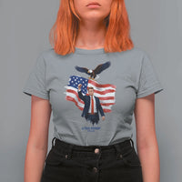 Charlie Kirk Tribute T Shirt For Women A True Patriot American Flag Patriotic Eagle - Wonder Print Shop