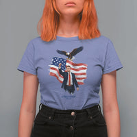 Charlie Kirk Tribute T Shirt For Women A True Patriot American Flag Patriotic Eagle - Wonder Print Shop