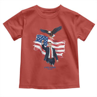 Charlie Kirk Tribute Toddler T Shirt A True Patriot American Flag Patriotic Eagle - Wonder Print Shop