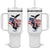 Charlie Kirk Tribute Tumbler With Handle A True Patriot American Flag Patriotic Eagle - Wonder Print Shop