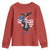 Charlie Kirk Tribute Youth Sweatshirt A True Patriot American Flag Patriotic Eagle - Wonder Print Shop
