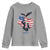 Charlie Kirk Tribute Youth Sweatshirt A True Patriot American Flag Patriotic Eagle - Wonder Print Shop