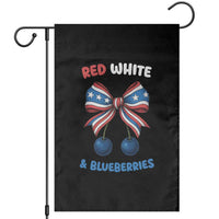 Red White and Blueberries Garden Flag Retro Coquette Bow Vintage American Flag - Wonder Print Shop