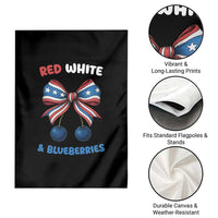 Red White and Blueberries Garden Flag Retro Coquette Bow Vintage American Flag - Wonder Print Shop