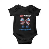 Red White and Blueberries Baby Onesie Retro Coquette Bow Vintage American Flag - Wonder Print Shop