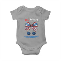 Red White and Blueberries Baby Onesie Retro Coquette Bow Vintage American Flag - Wonder Print Shop