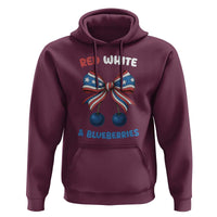 Red White and Blueberries Hoodie Retro Coquette Bow Vintage American Flag - Wonder Print Shop