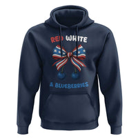 Red White and Blueberries Hoodie Retro Coquette Bow Vintage American Flag - Wonder Print Shop