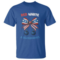 Red White and Blueberries T Shirt Retro Coquette Bow Vintage American Flag - Wonder Print Shop