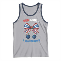 Red White and Blueberries Tank Top Retro Coquette Bow Vintage American Flag - Wonder Print Shop