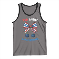 Red White and Blueberries Tank Top Retro Coquette Bow Vintage American Flag - Wonder Print Shop