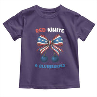 Red White and Blueberries Toddler T Shirt Retro Coquette Bow Vintage American Flag - Wonder Print Shop