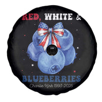 Red White and Blueberries Spare Tire Cover Charlie Kirk Tribute 1993 2025 Memorial - Wonder Print Shop