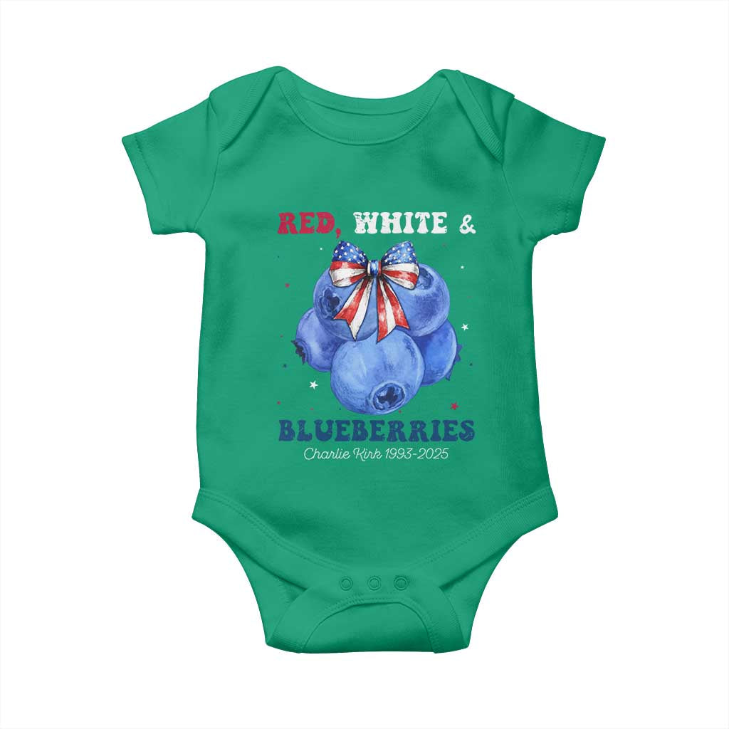 Red White and Blueberries Baby Onesie Charlie Kirk Tribute 1993 2025 Memorial - Wonder Print Shop