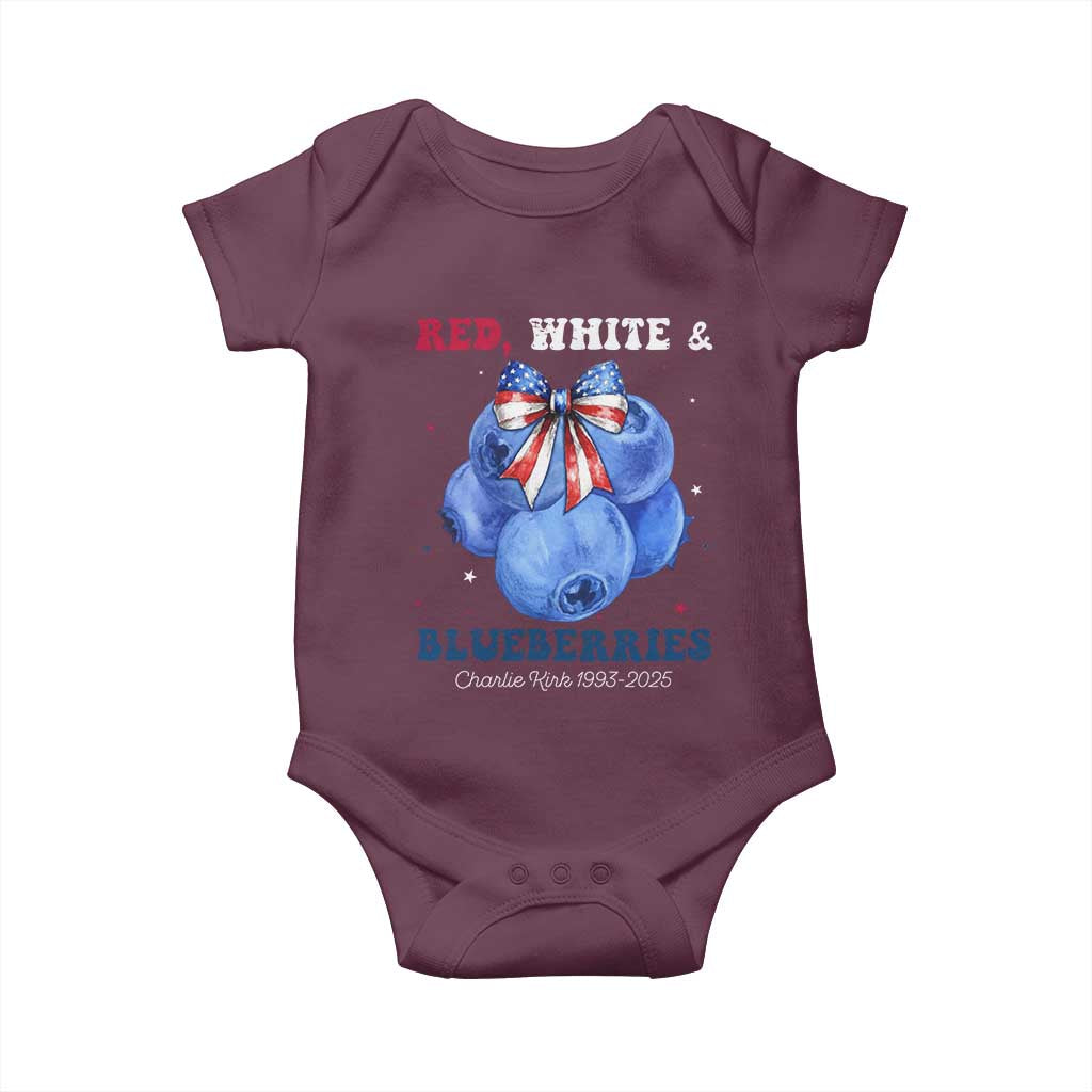 Red White and Blueberries Baby Onesie Charlie Kirk Tribute 1993 2025 Memorial - Wonder Print Shop