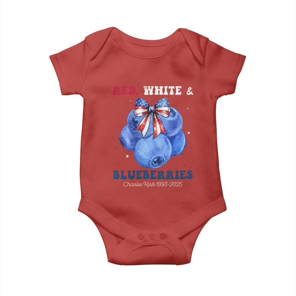 Red White and Blueberries Baby Onesie Charlie Kirk Tribute 1993 2025 Memorial - Wonder Print Shop