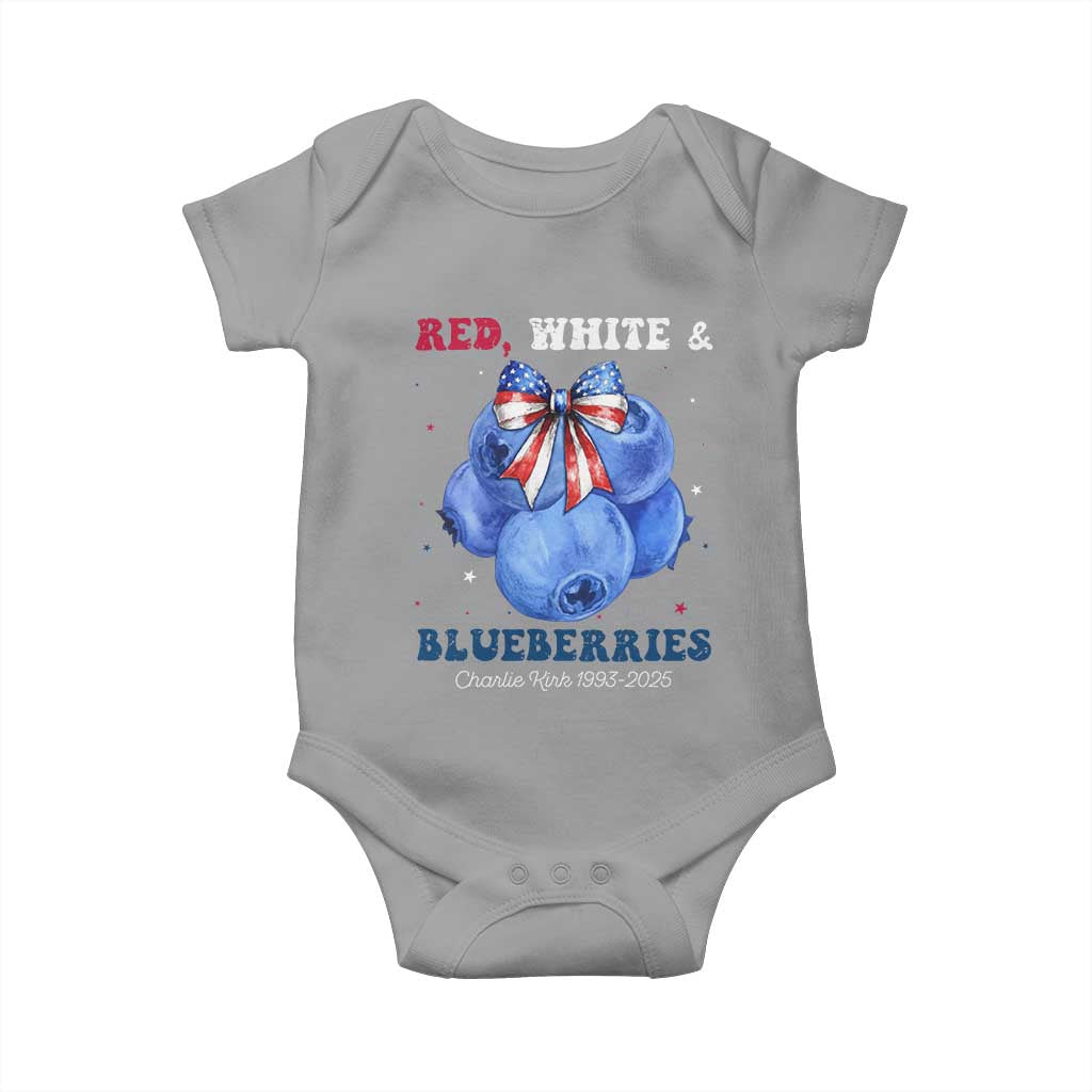 Red White and Blueberries Baby Onesie Charlie Kirk Tribute 1993 2025 Memorial - Wonder Print Shop