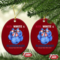 Red White and Blueberries Ceramic Ornament Charlie Kirk Tribute 1993 2025 Memorial - Wonder Print Shop