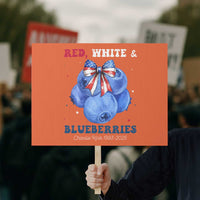 Red White and Blueberries Protest Sign Charlie Kirk Tribute 1993 2025 Memorial - Wonder Print Shop